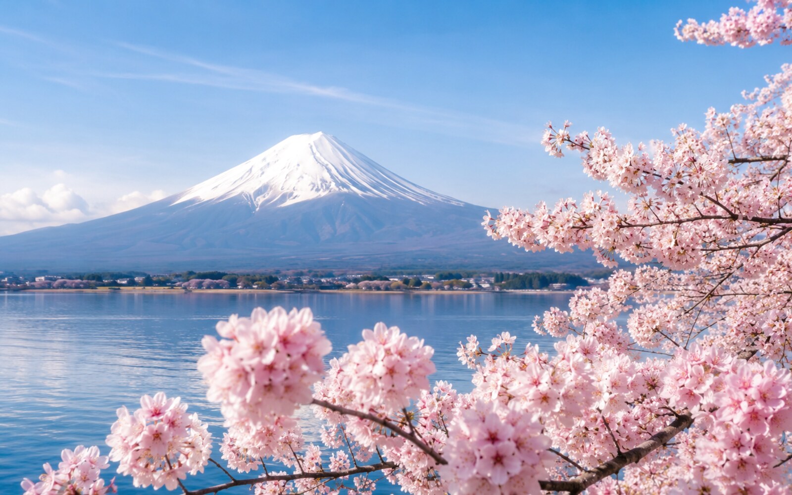 富士山と桜の風景